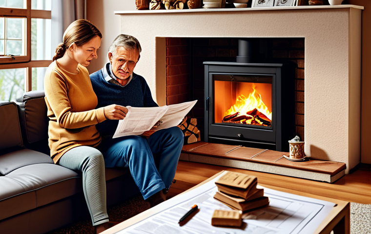 **
A cozy German living room with a crackling fireplace. A family sits on a sofa, reviewing insurance documents. Highlight the concept of "financial security" and "protection." Emphasize the feeling of being safe and prepared for unexpected events. Style: Warm, family-oriented, slightly stylized illustration.
**